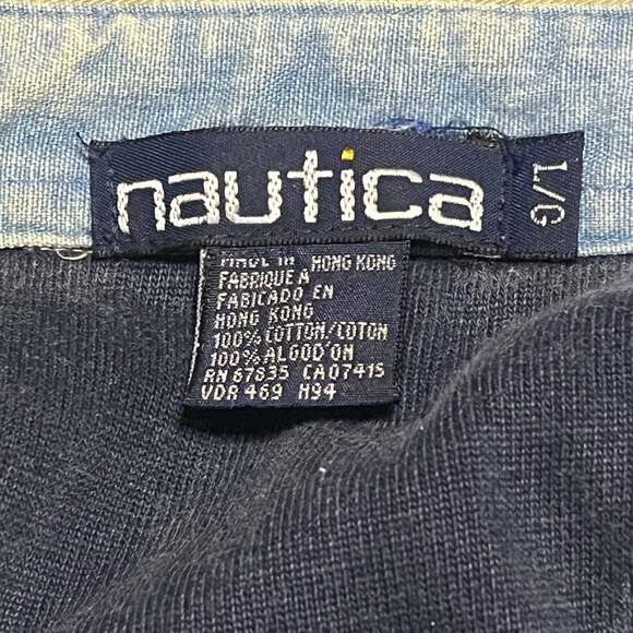 Vintage Nautica Sz Large Rugby Color block Polo Shirt Long Sleeve - Picture 3 of 10